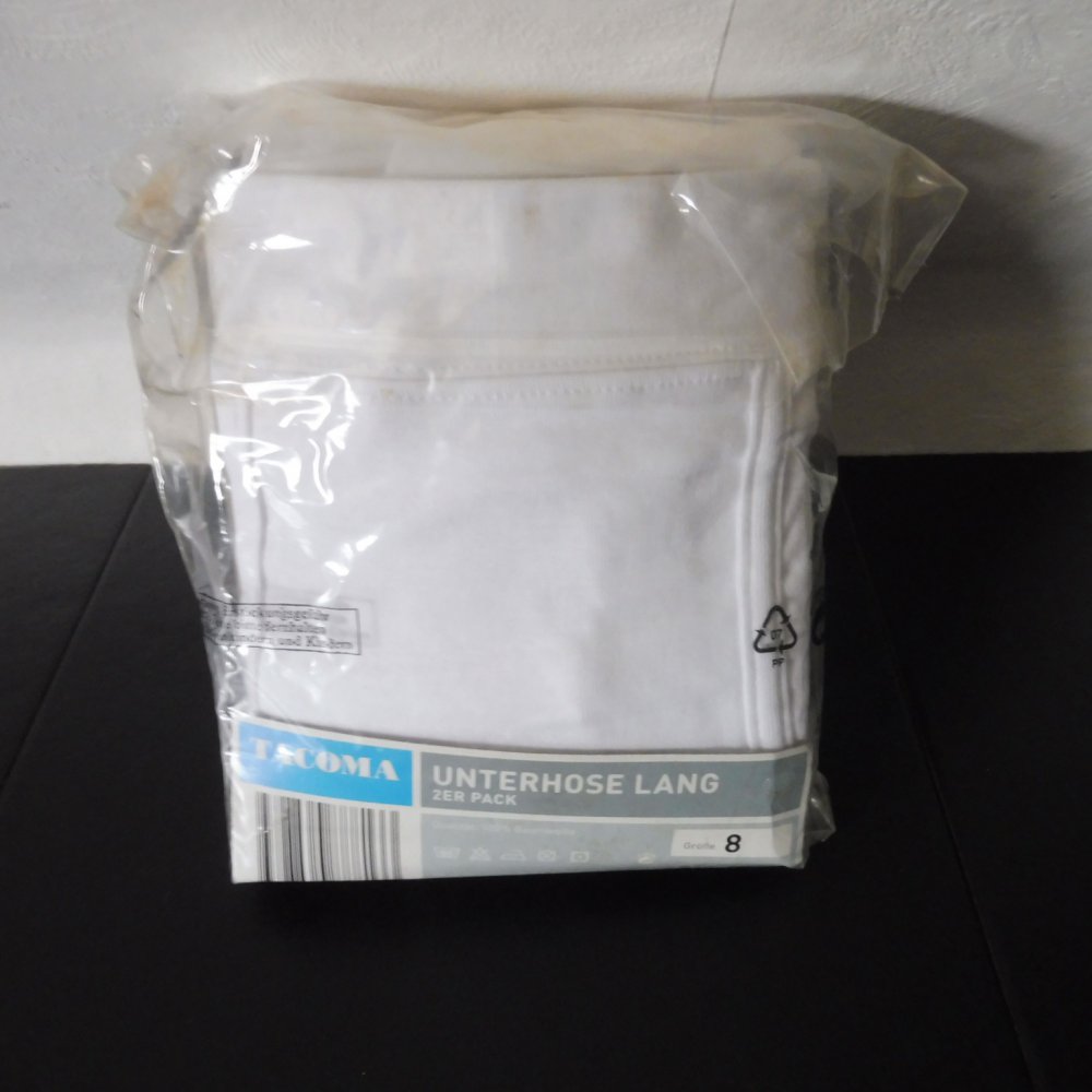 TACOMA Unterhose lang 2er Pack Gr.8 weiß Feinripp
