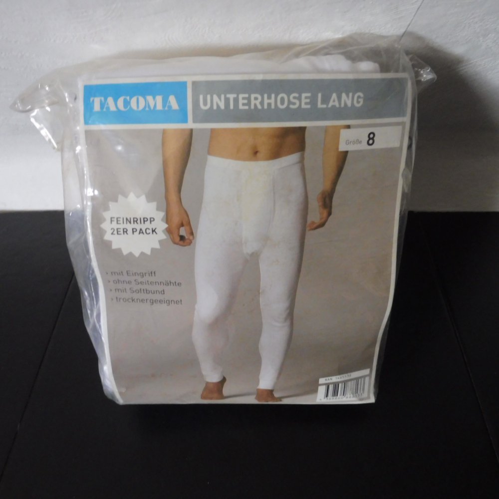 TACOMA Unterhose lang 2er Pack Gr.8 weiß Feinripp