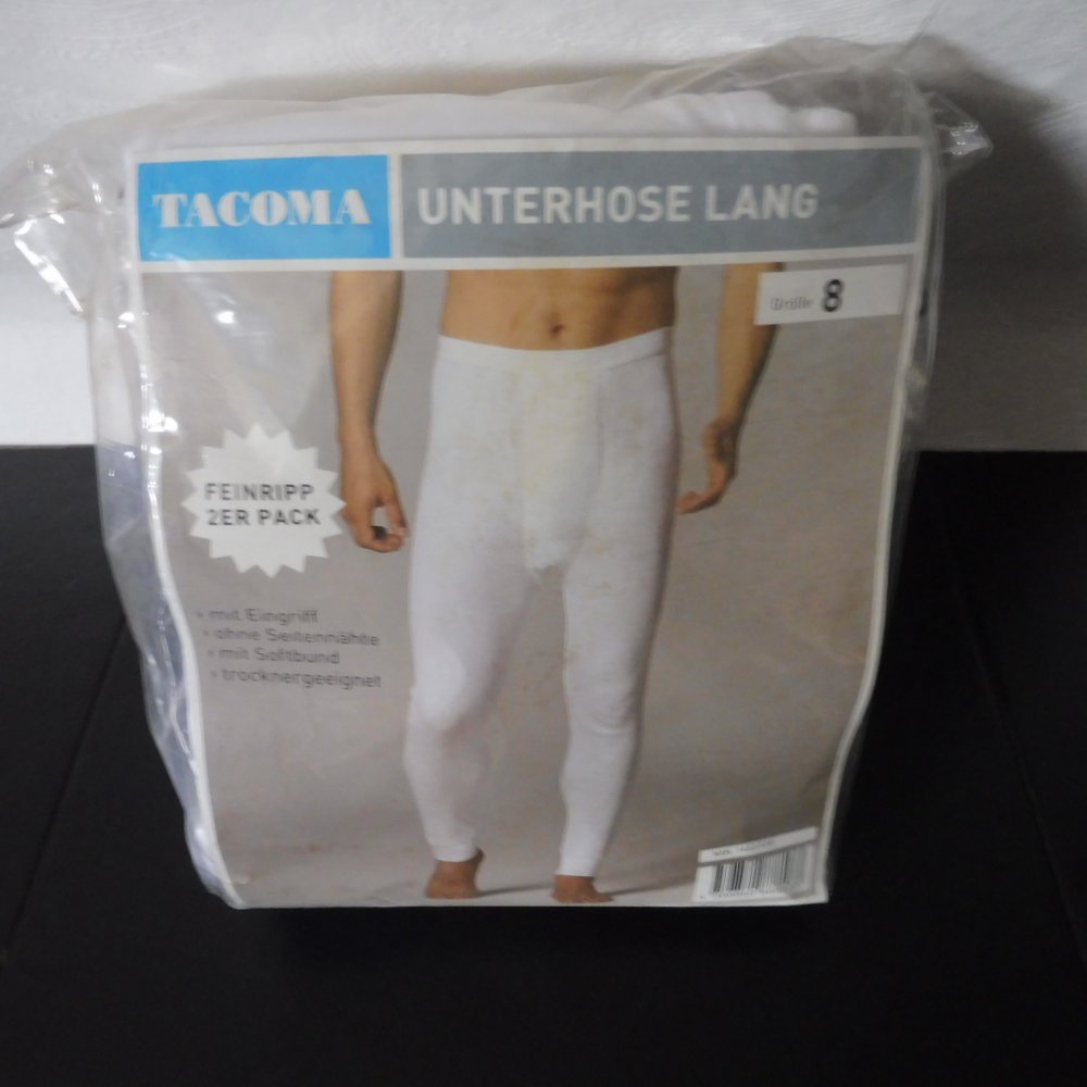 TACOMA Unterhose lang 2er Pack Gr.8 weiß Feinripp