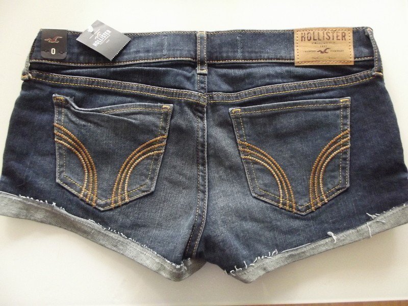  Neu! Hollister Denim Hotpants mit gesticktem Blumenmuster Größe 0 Weite 24