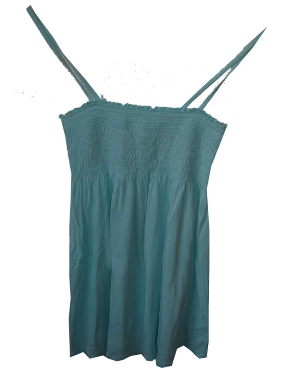 Top türkis mint Spaghettiträger gesmokt Hängerchen Spaghettiträger H&M Gr. XS