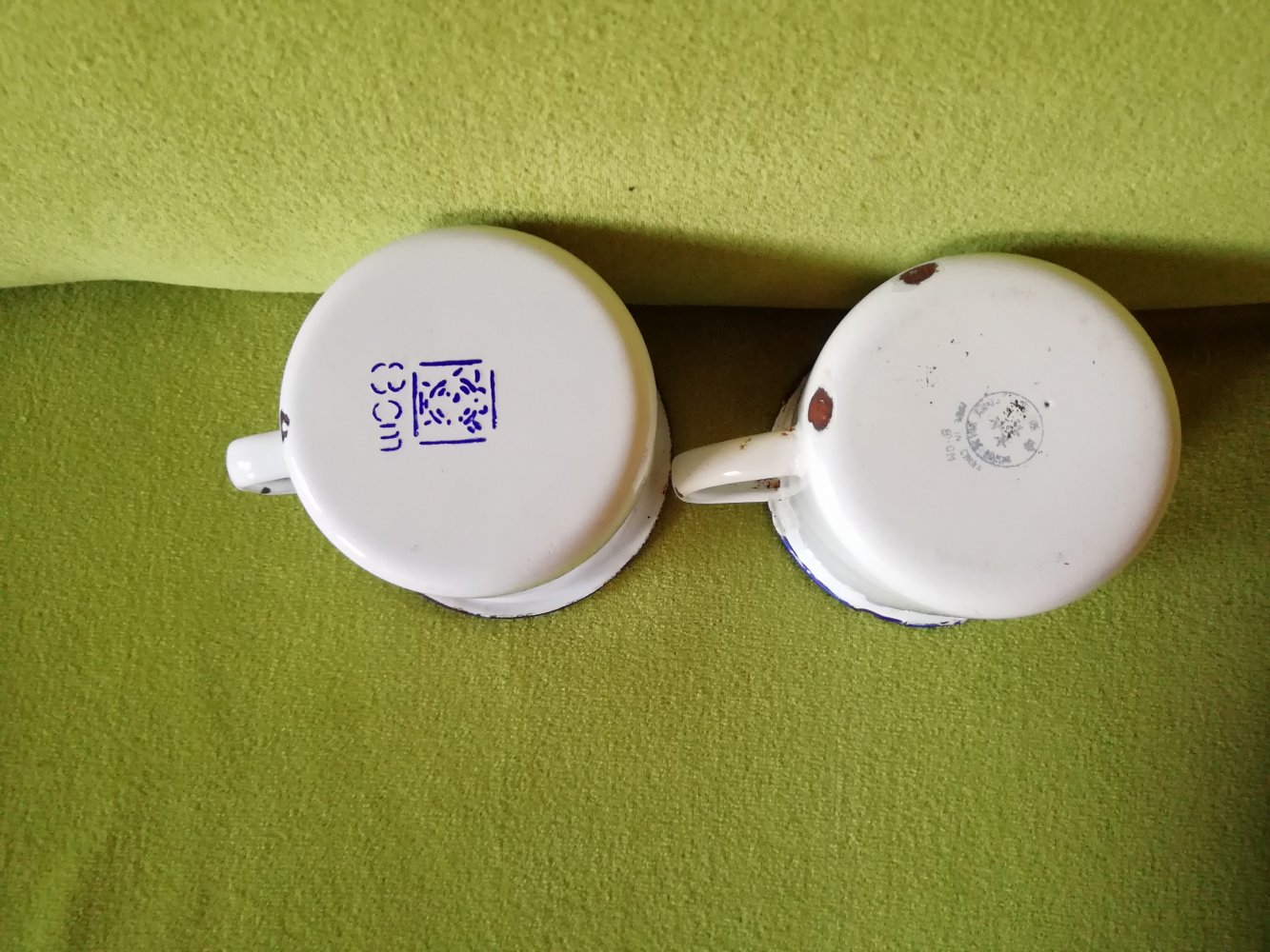  2 x Becher Emaille Emaillebecher Kaffeebecher