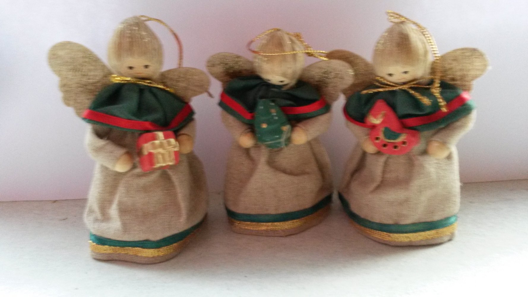 3 x Engel Kleid Baumwolle 10 cm Weihnachten
