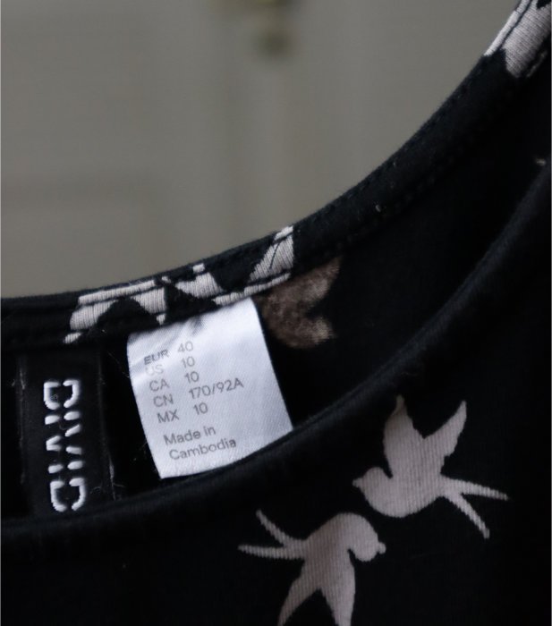 Kleid mit Schwalbenmuster