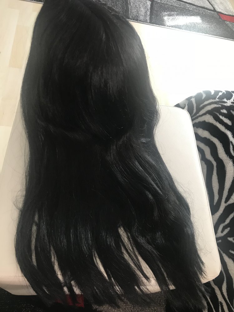 Schwarze lange Perücke / Cosplay / 