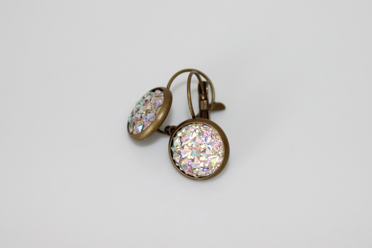 Ohrringe Ohrhänger Bronze Glitzer