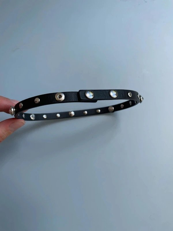 Leder Choker oder Armband mit Silber Charms