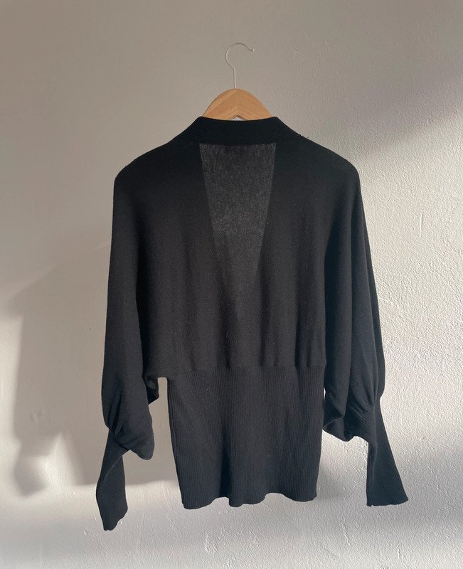 John Galliano Pullover mit Wollanteil Schleife V-Neck Ballonärmel