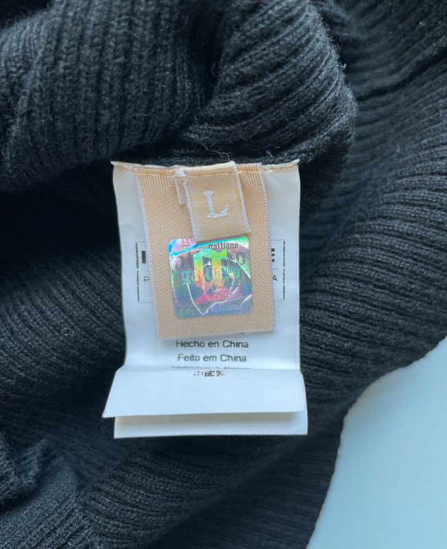 John Galliano Pullover mit Wollanteil Schleife V-Neck Ballonärmel