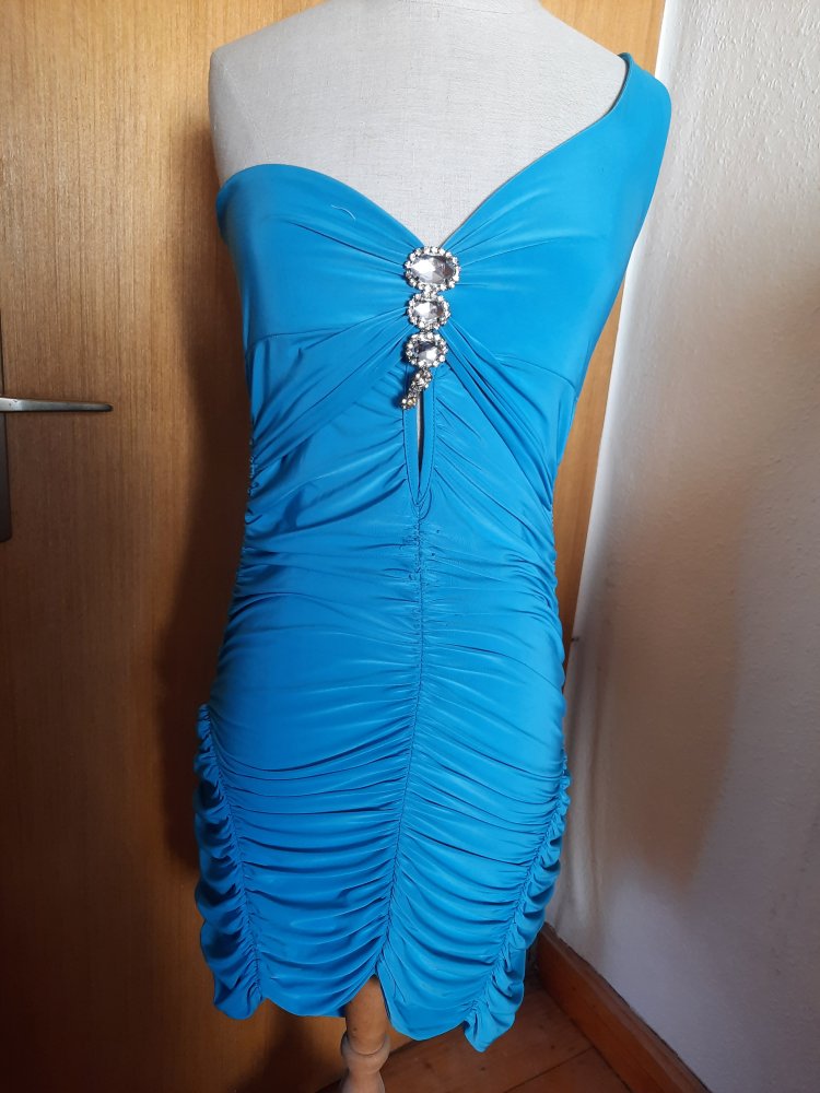 Enges Stretchkleid M türkis Stretch Kleid