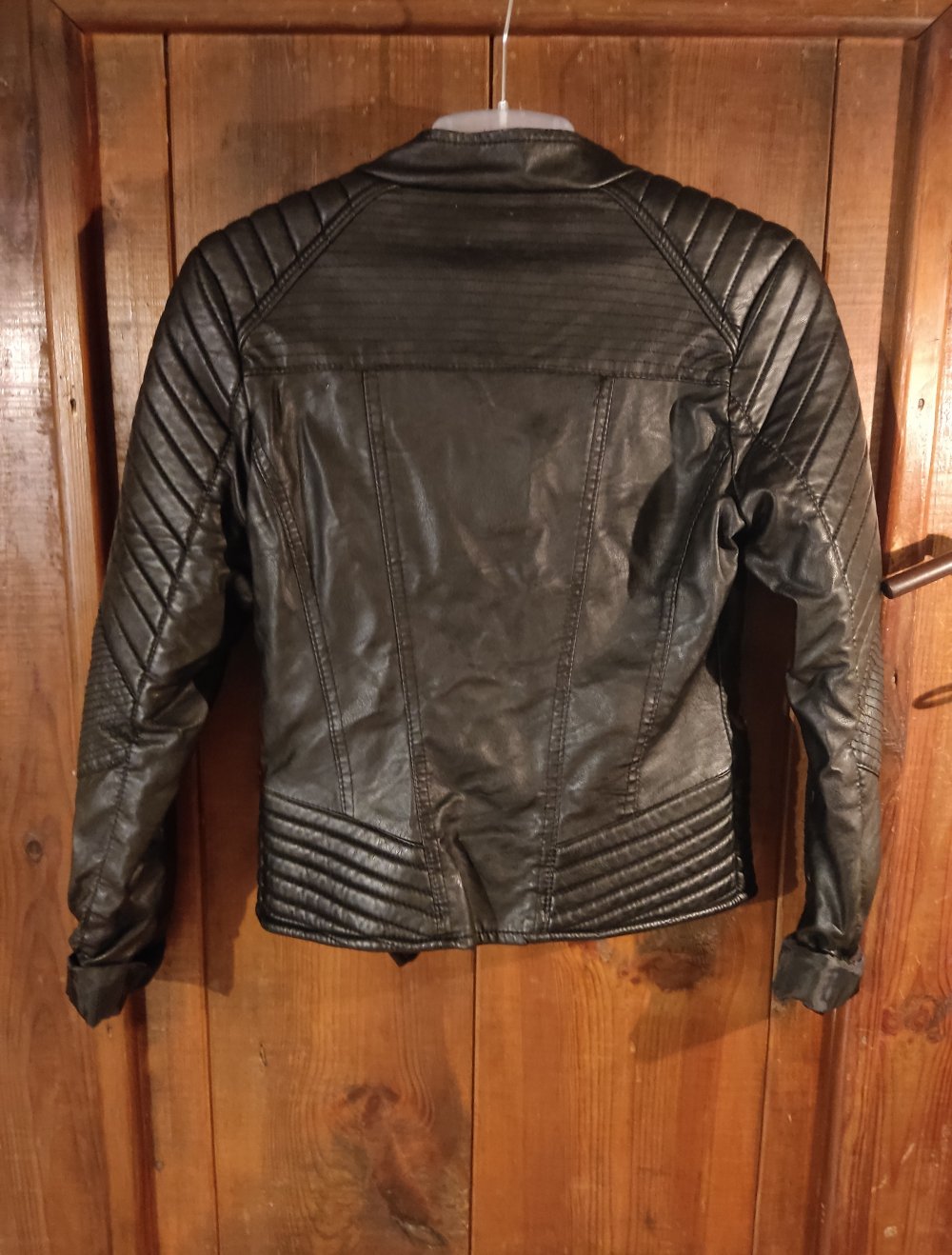 Biker Lederimitat Jacke Gr.XS schwarz