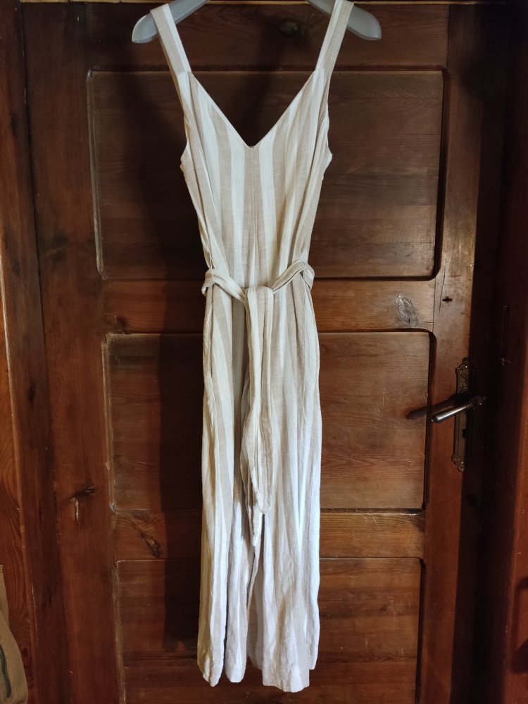 Jumpsuit Overall Gr.XS Leinen Creme