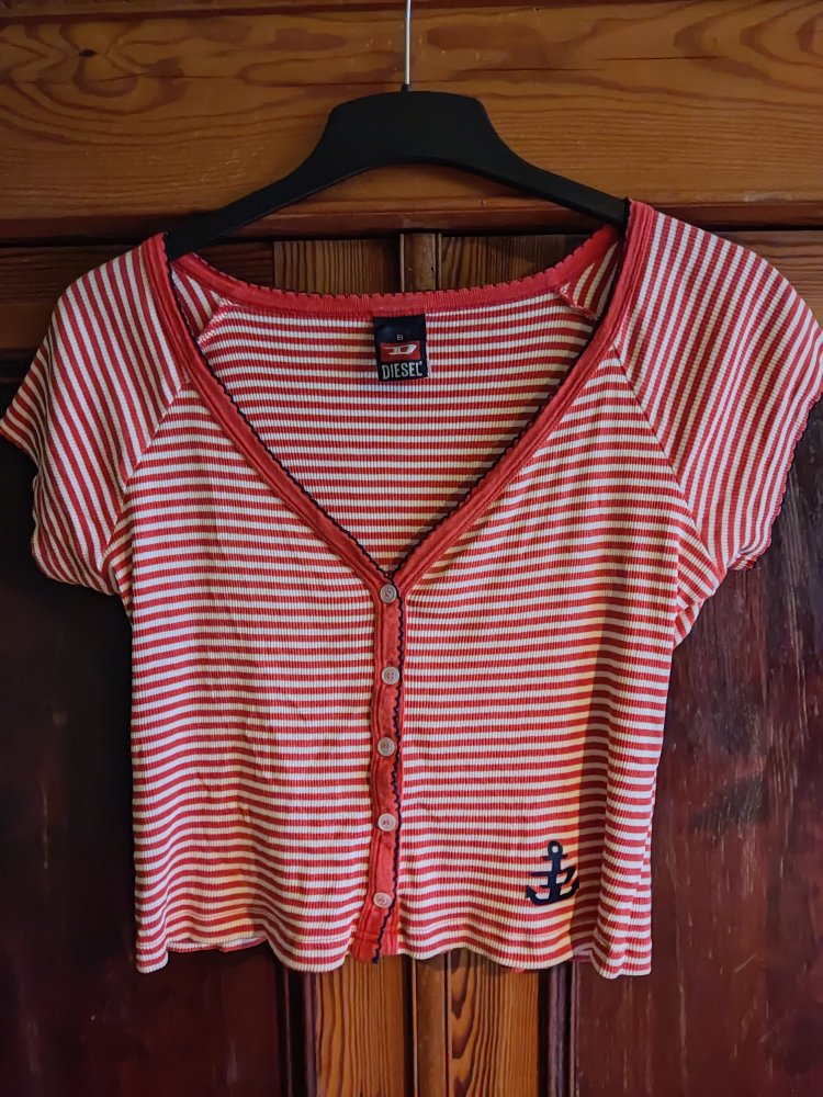 Diesel Shirt Jäckchen Gr.S rot-weiss