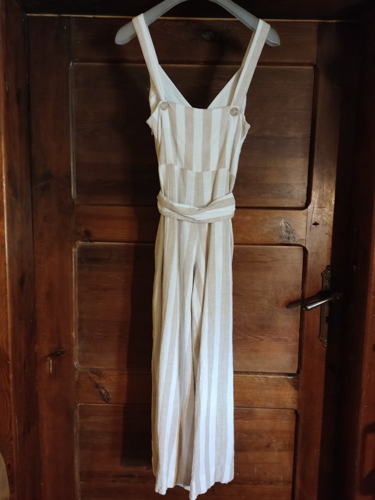 Jumpsuit Overall Gr.XS Leinen Creme