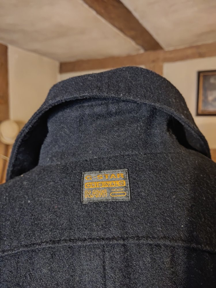 G-Star Woll-Kurzmantel Gr.XS Blau-Schwarz 