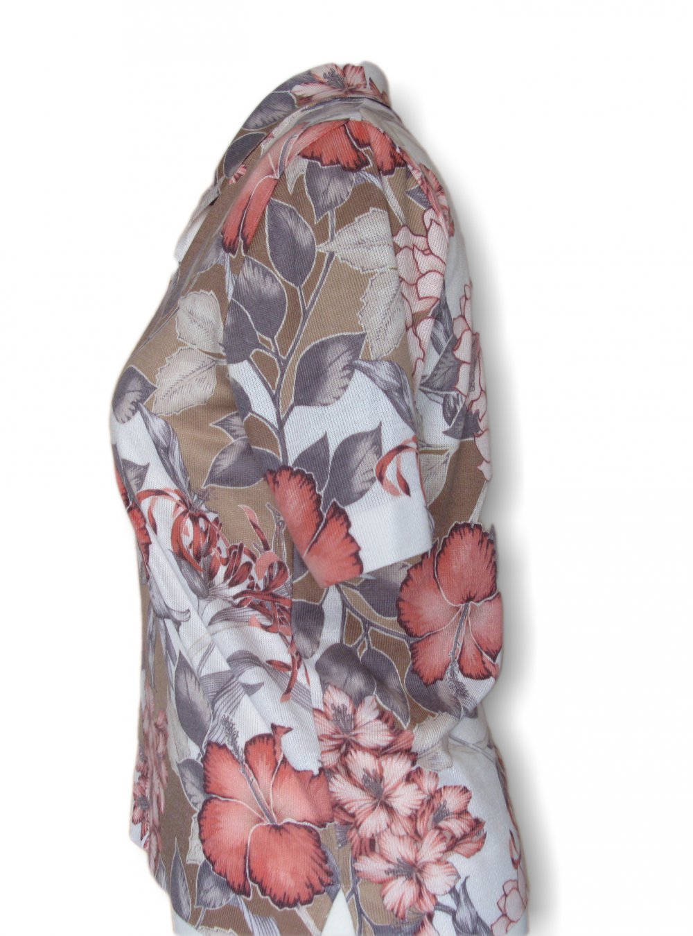Damen Shirt, kurzärmlig, Blumen, Muster, Gr. 38