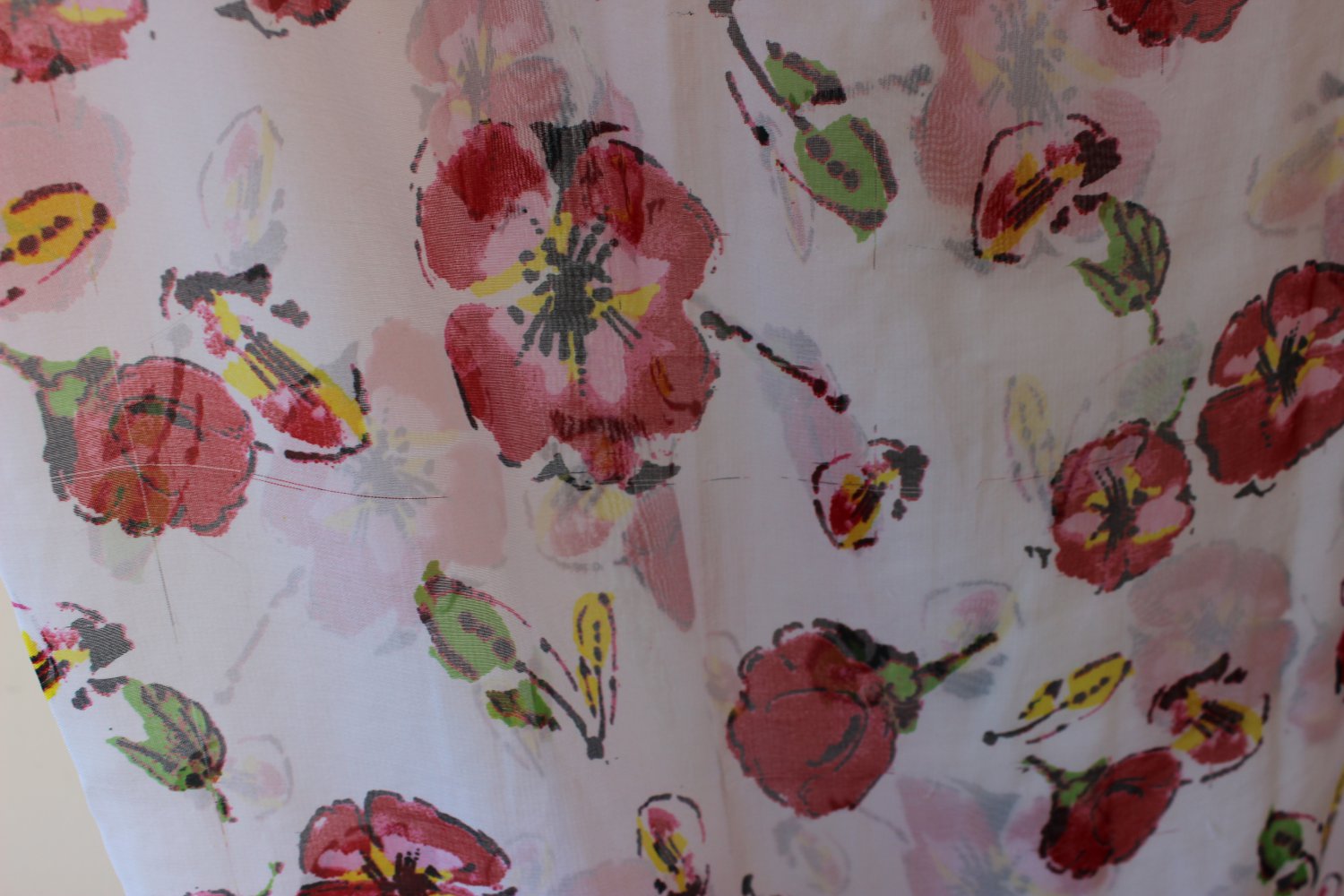 Pareo Sarong Chiffon Tuch Maxi-Rock Mohnblüten semitransparent 2x1m