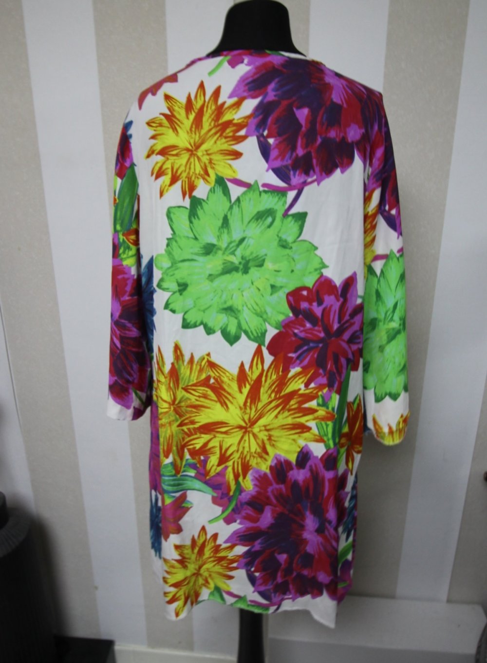 Zara Tunika Kleid Longshirt bunt blumen