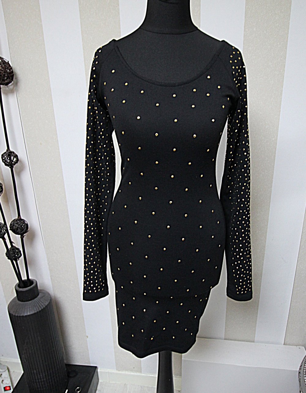 Kleid mit Strass Nieten bik bok Party Abendkleid Silvester Weihnachten