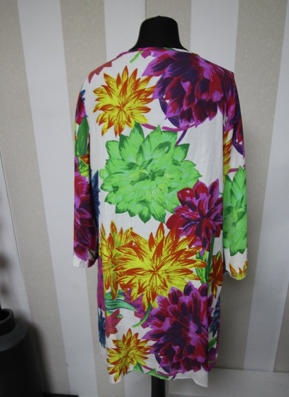 Zara Tunika Kleid Longshirt bunt blumen