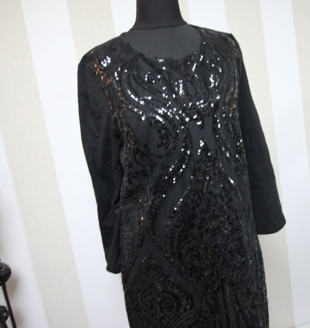 Kleid mit Pailletten Abendkleid Party Cocktailkleid Silvester Weihnachten