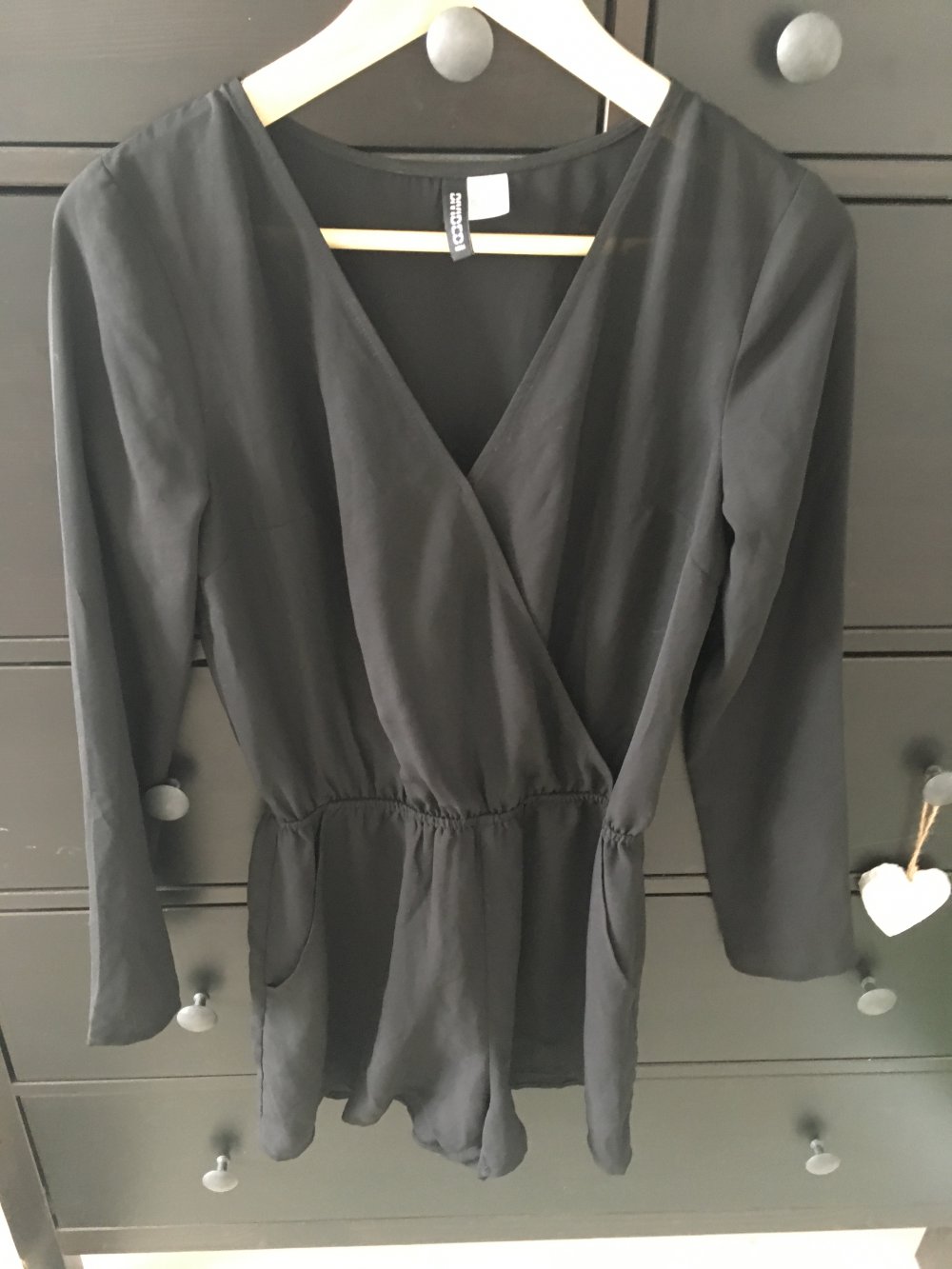 Jumpsuit kurz schwarz H&M Divided 3/4 arm S