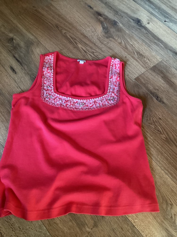 Schönes Twin Set, Größe 46 von Heine, dreifarbig mit Perlenstickerei