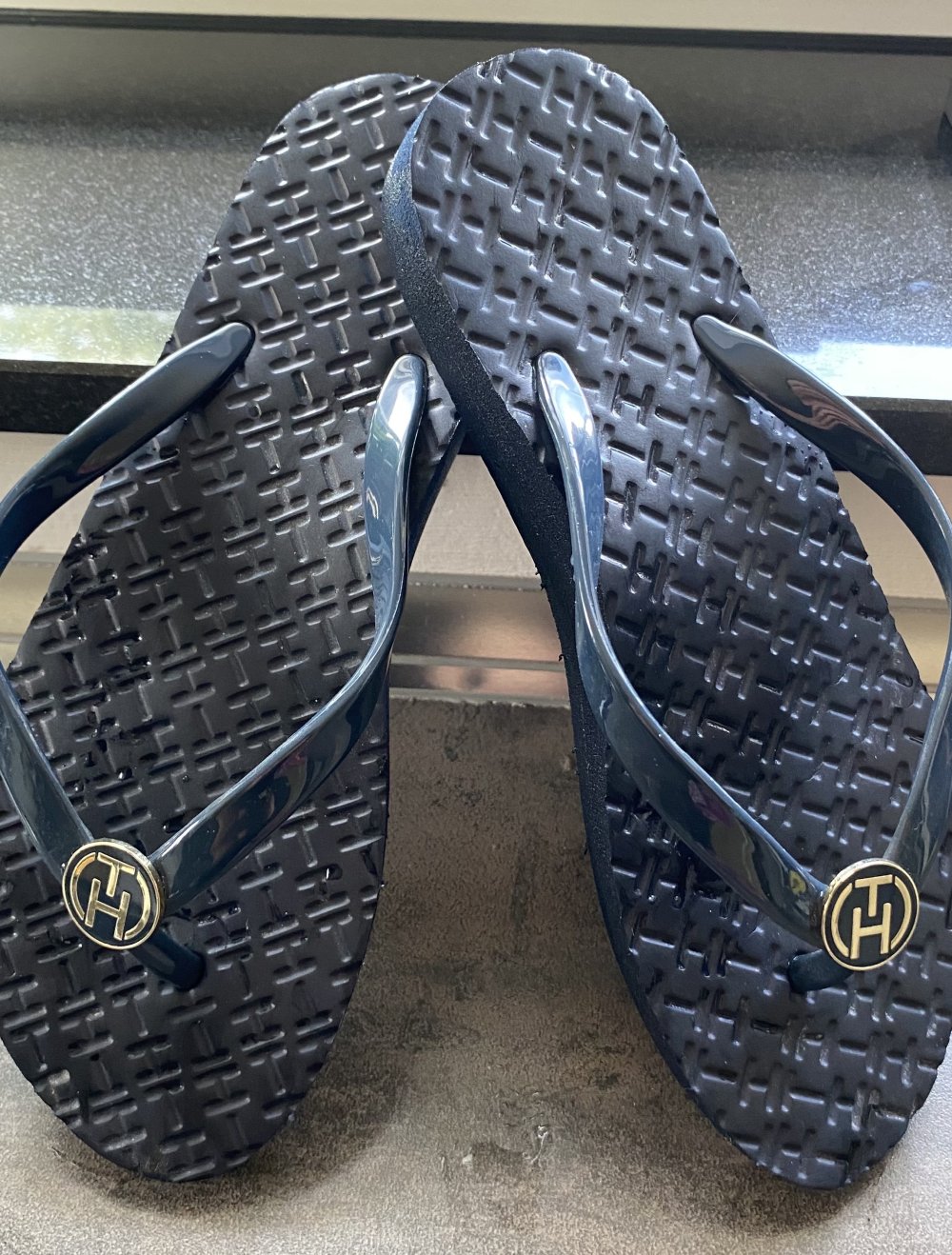 Tommy Hilfiger, Sandale, Zehentrenner, dunkelblau, Gr. 37