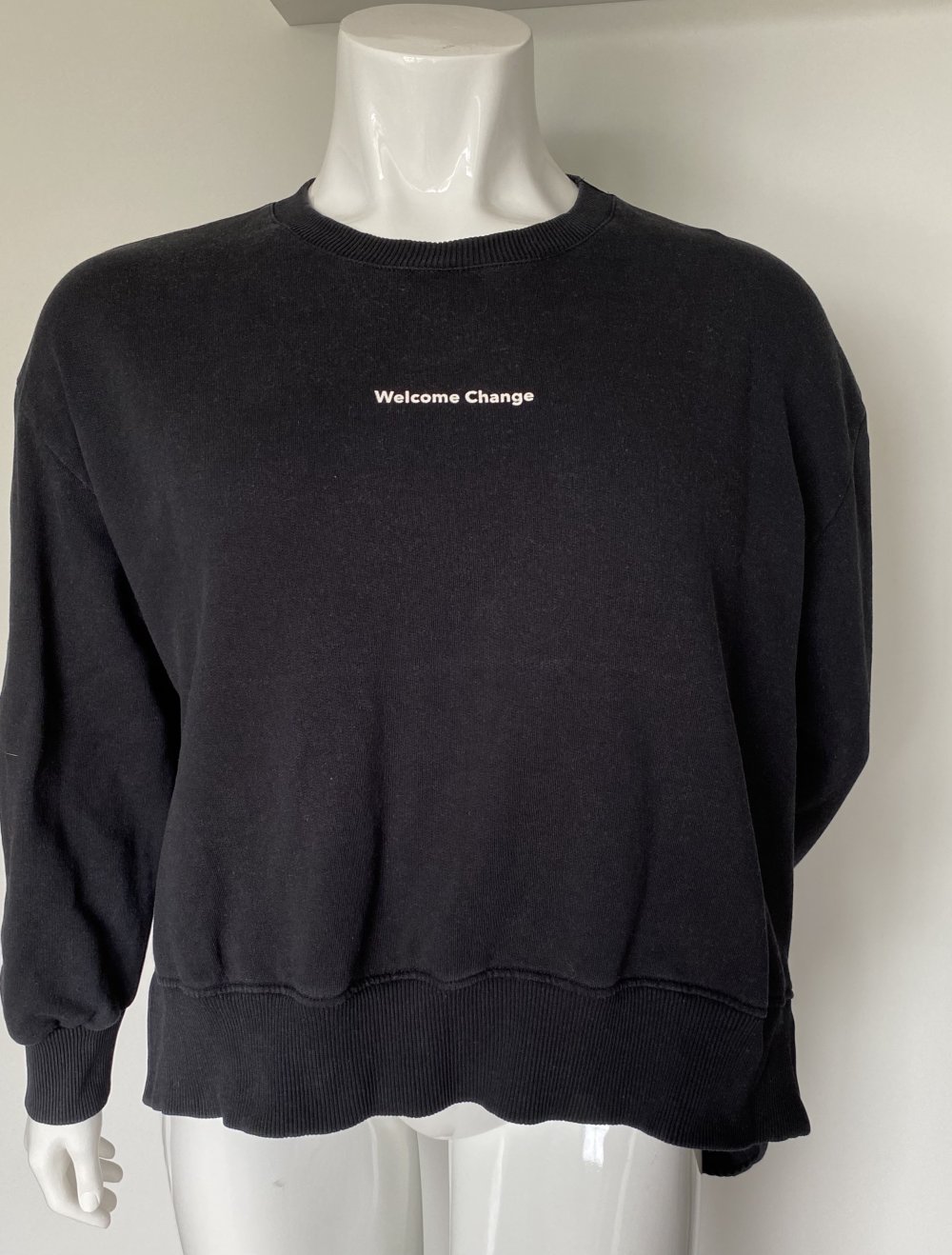 Zara, Sweatshirt, Materialmix, schwarz, Gr. XL