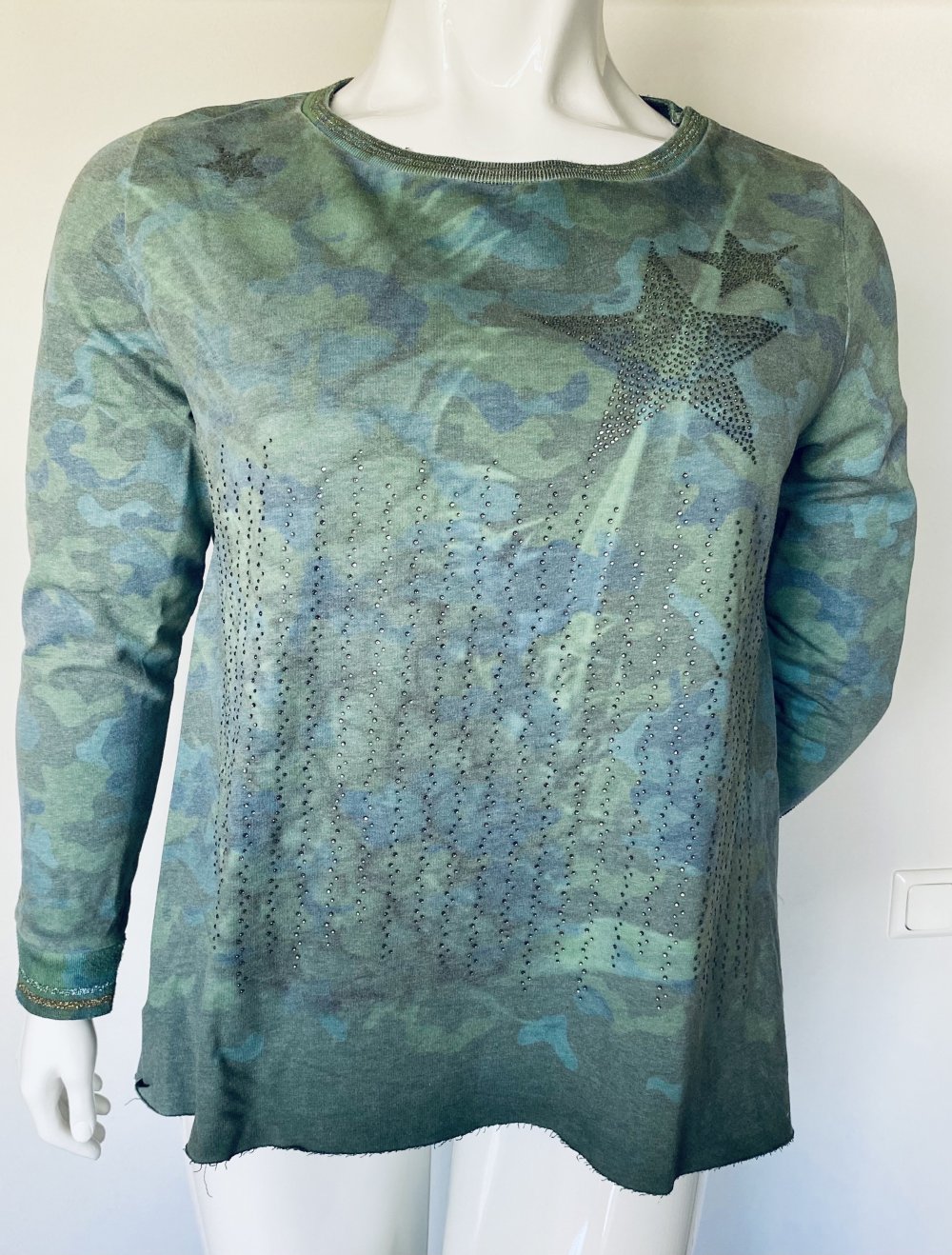 Two Blue Sisters, Sweatshirt, grün-Töne, Camouflagestyle, Gr.44