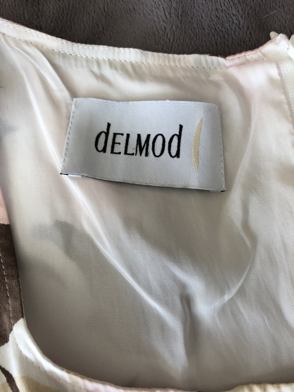 Delmod, Kleid, Sommer, floral Muster, Erdtöne, Gr. 38