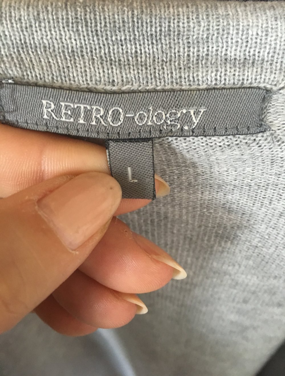 Retro-ology, Kuschelstrickjacke, offen, hellgrau, Gr. L