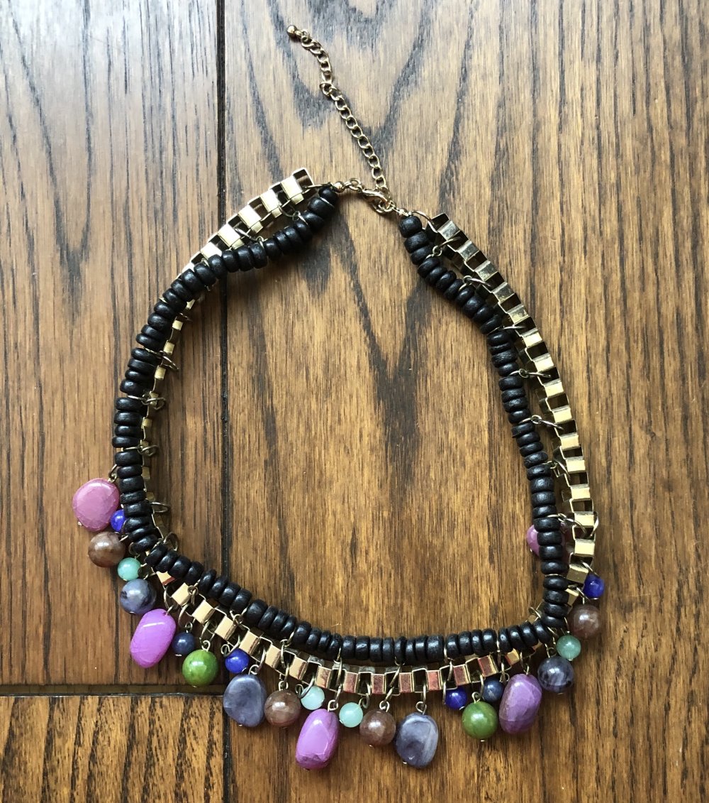 H&M, Kette, gold/schwarz/bunt, Ethnostyle