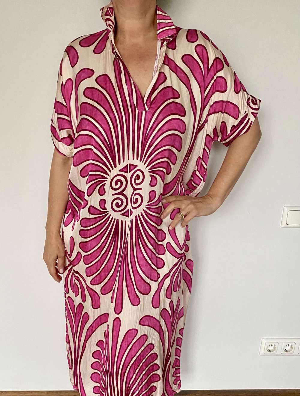 Your & Self, Tunikakleid,Satin, pink/creme, Gr. onesize