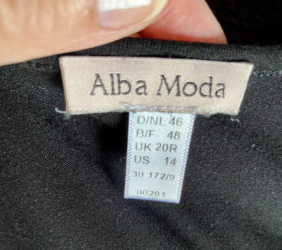 Alba Moda, Kleid, schwarz, stretchig, Schmucksteine, Gr.46