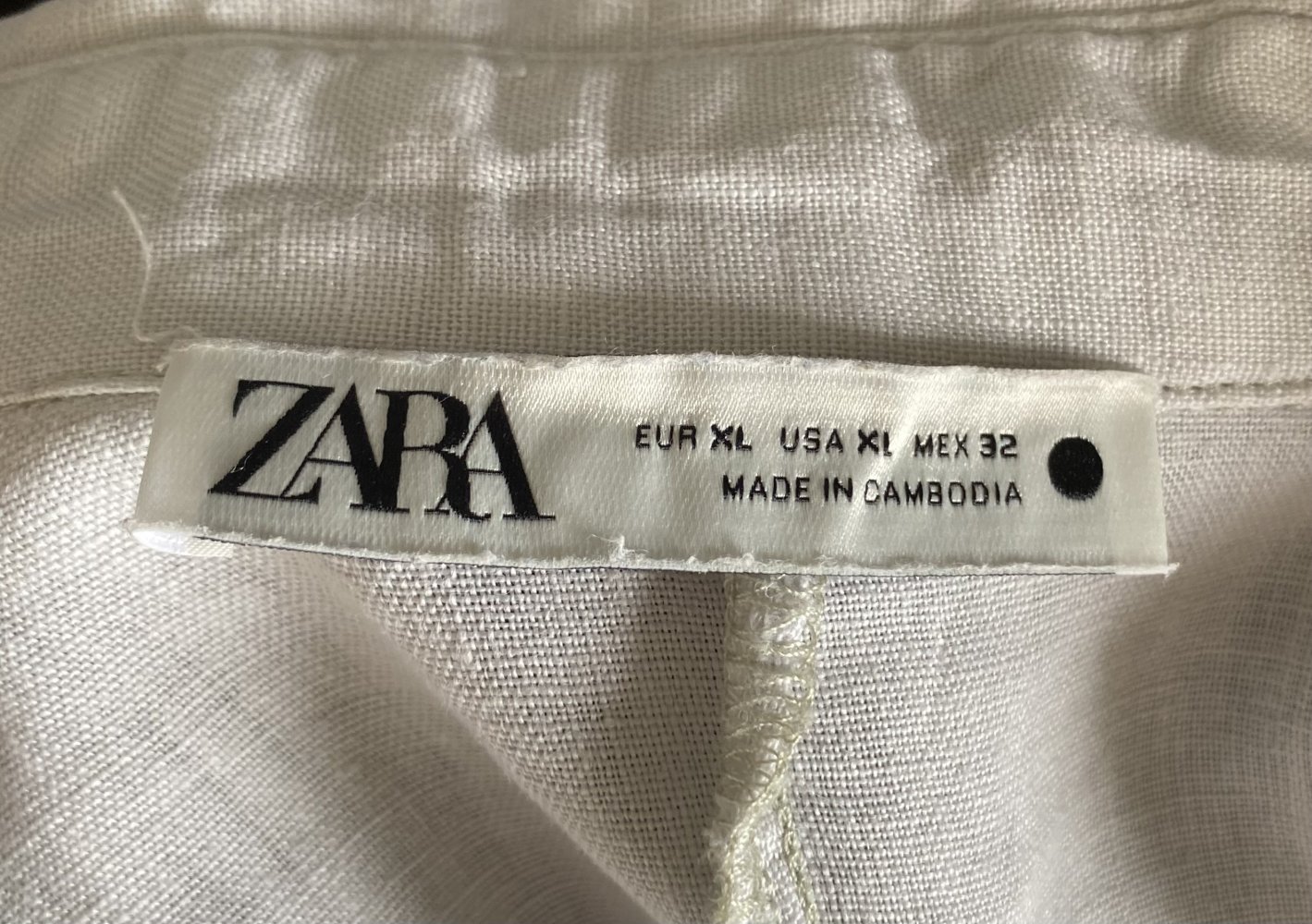 Zara, Leinenkleid, Kragen, Knopfleiste, hellgrau, Gr.XL