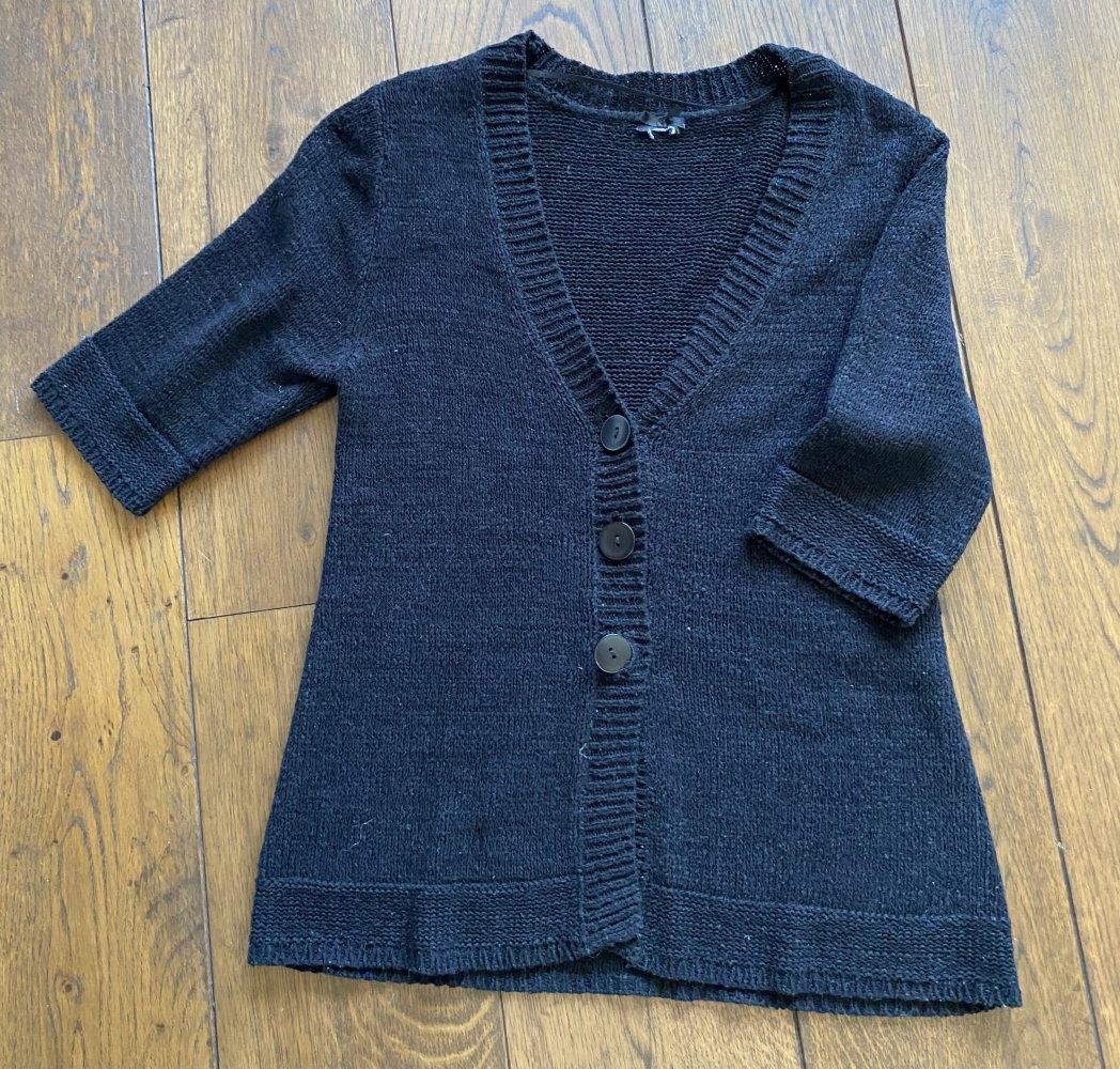 Strauss Innovation, Oberteil, Strickjacke, kurzarm, schwarz, Gr. 36