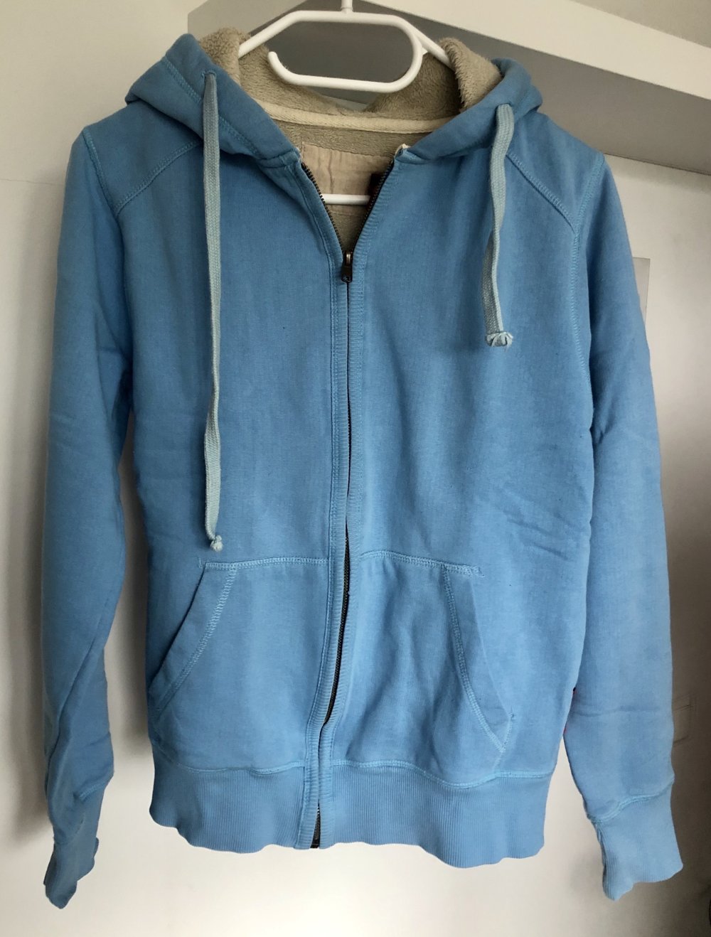 Tony Brown, Sweatjacke, Teddyfell, blau, Gr. S
