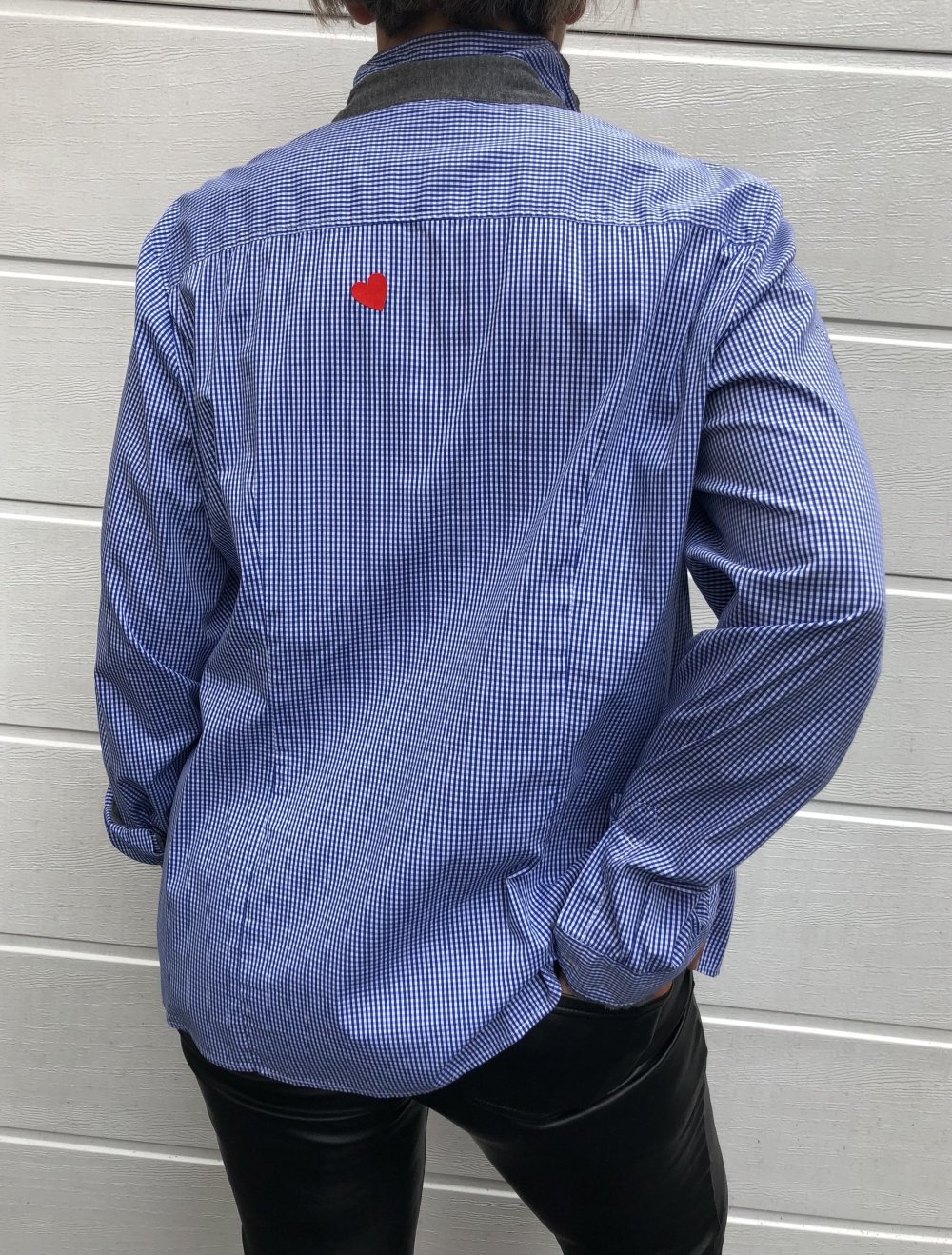 Zanetti, Bluse, langarm, kariert, blau/weiß, Gr. 46