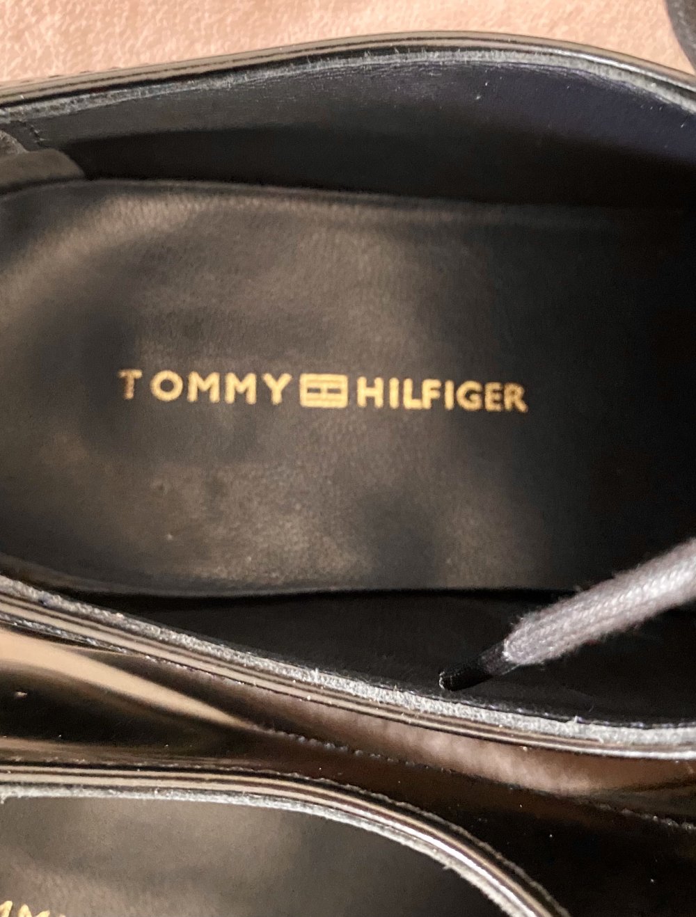 Tommy Hilfiger, neuwertig, Leder, Schnürschuh, Plateau, schwarz, Gr.37