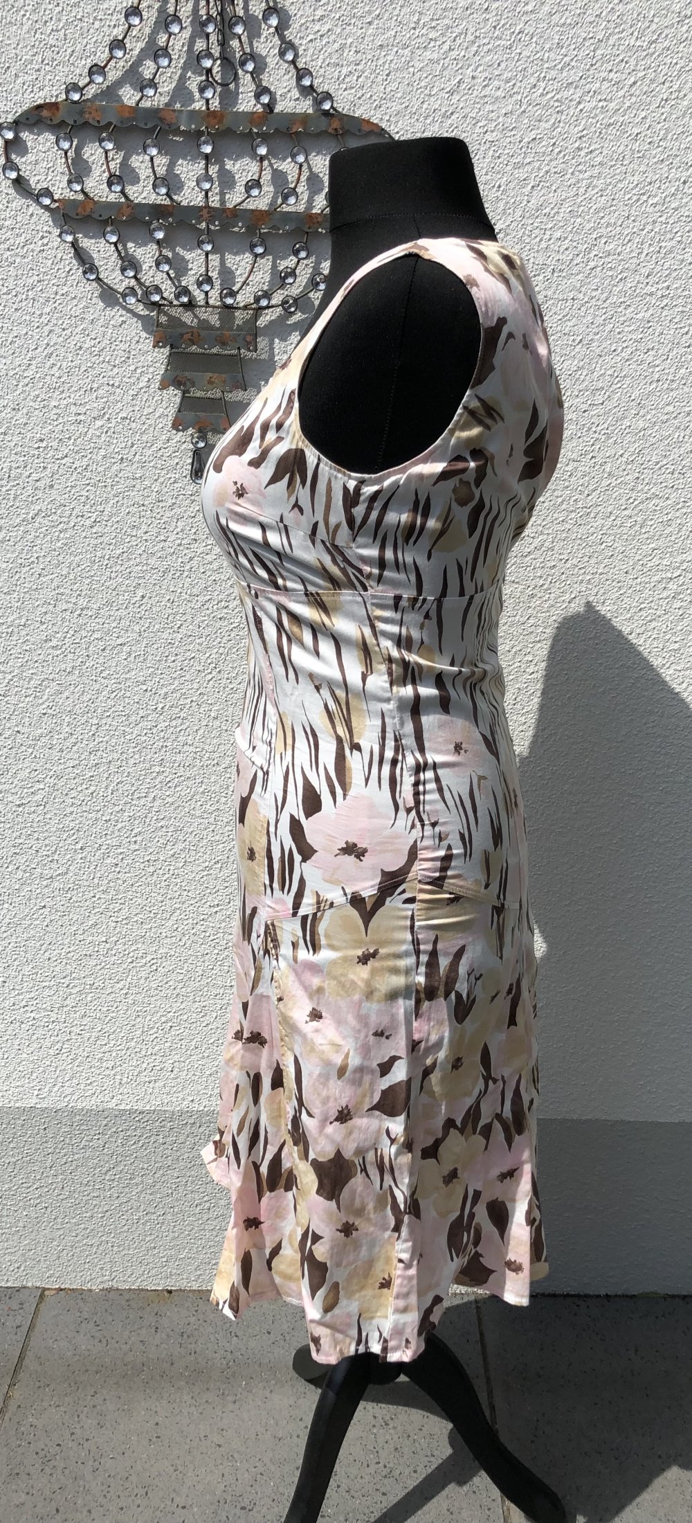 Delmod, Kleid, Sommer, floral Muster, Erdtöne, Gr. 38