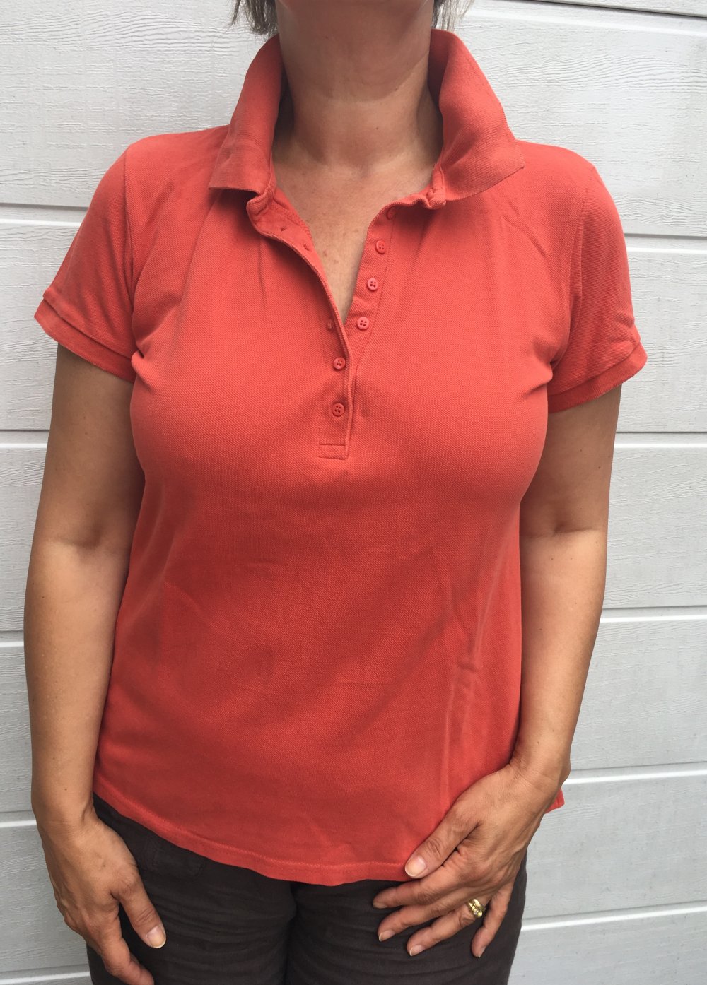 H&M, Poloshirt, rot, leichte A-Linie , Gr. L