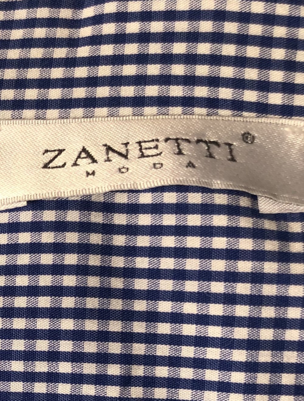 Zanetti, Bluse, langarm, kariert, blau/weiß, Gr. 46
