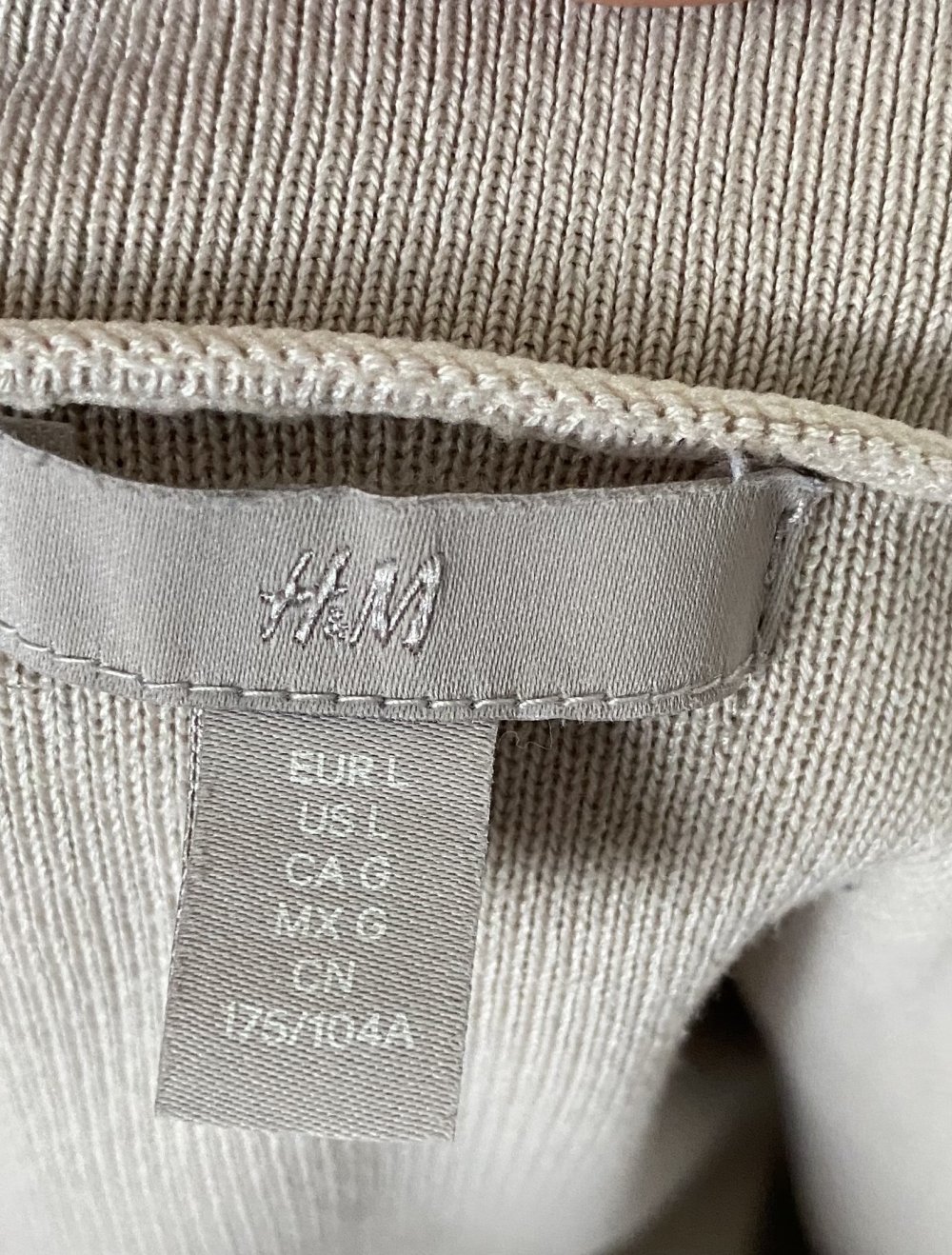 H&M, Pullunder, lang, Rollkragen, beige, Gr.L