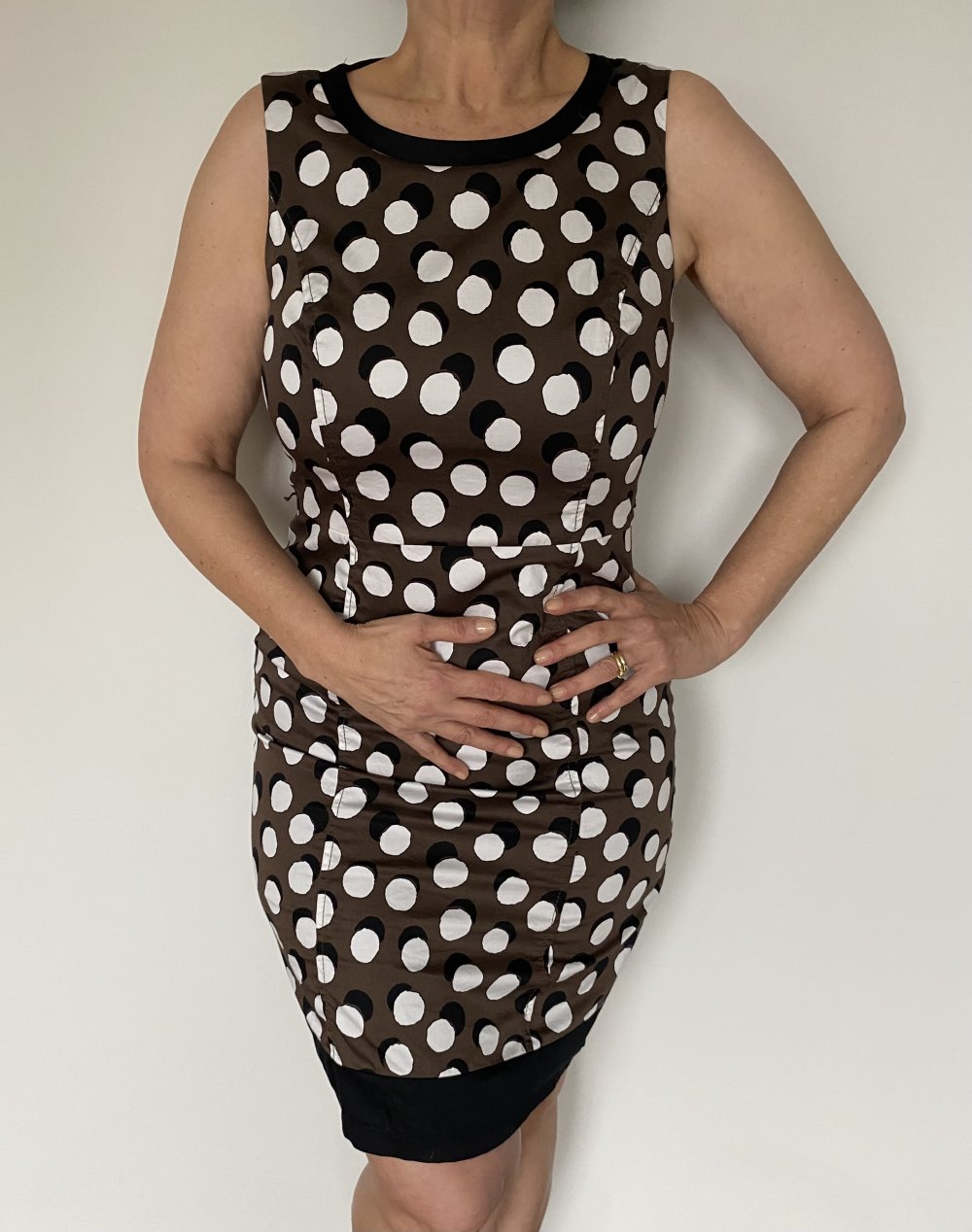 Gerry Weber, Kleid, Dots, ärmellos, braun/ schwarz/ weiß, Gr. 38