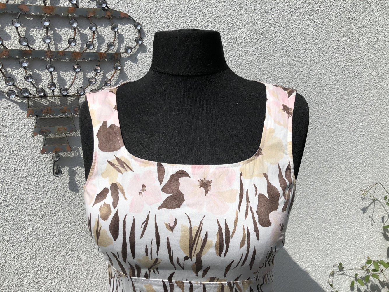 Delmod, Kleid, Sommer, floral Muster, Erdtöne, Gr. 38
