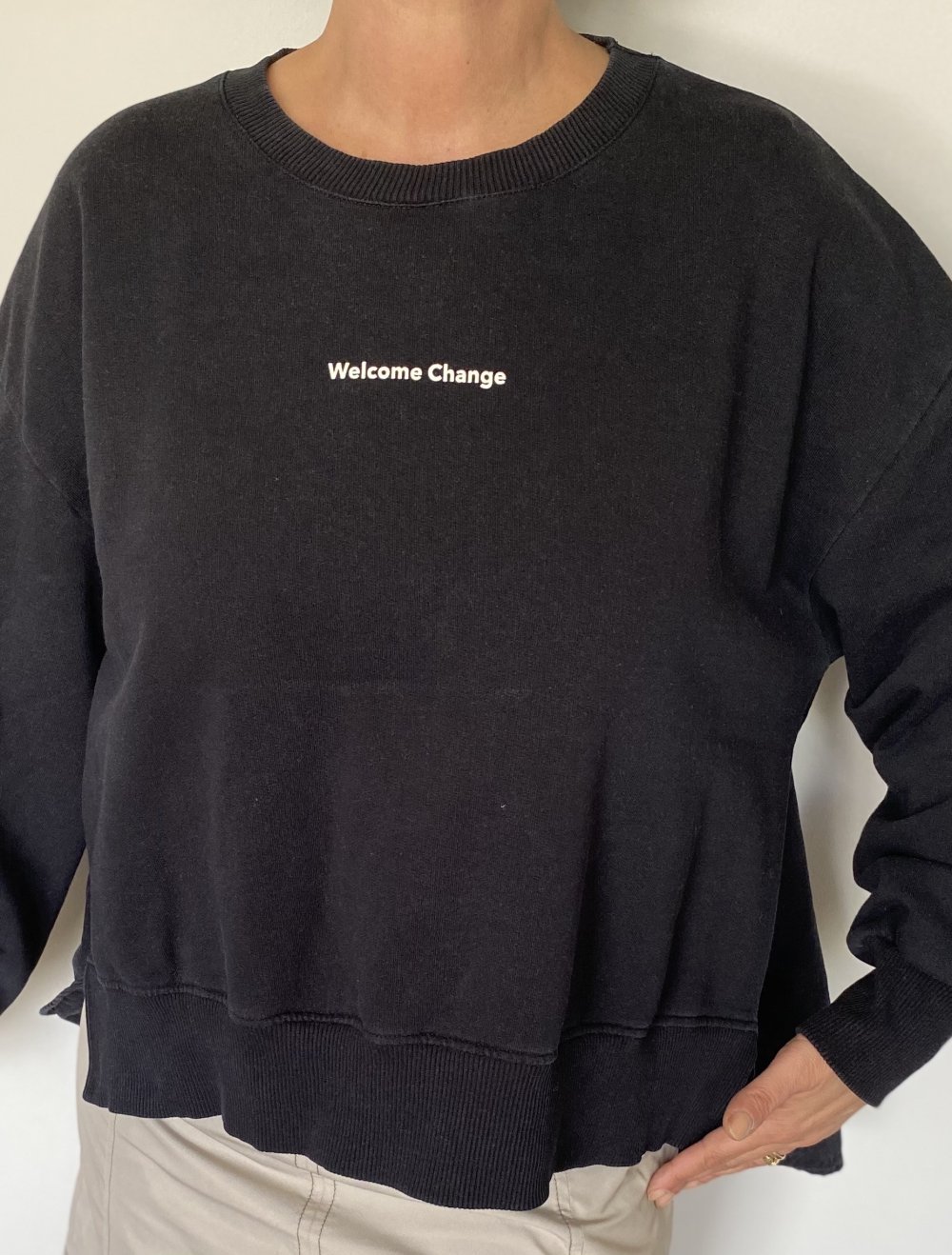 Zara, Sweatshirt, Materialmix, schwarz, Gr. XL