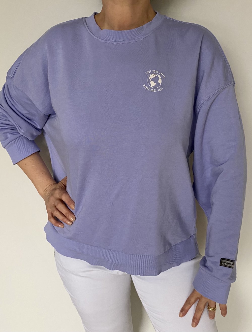 H&M Divided, Sweatshirt, flieder, Logos, Gr. L