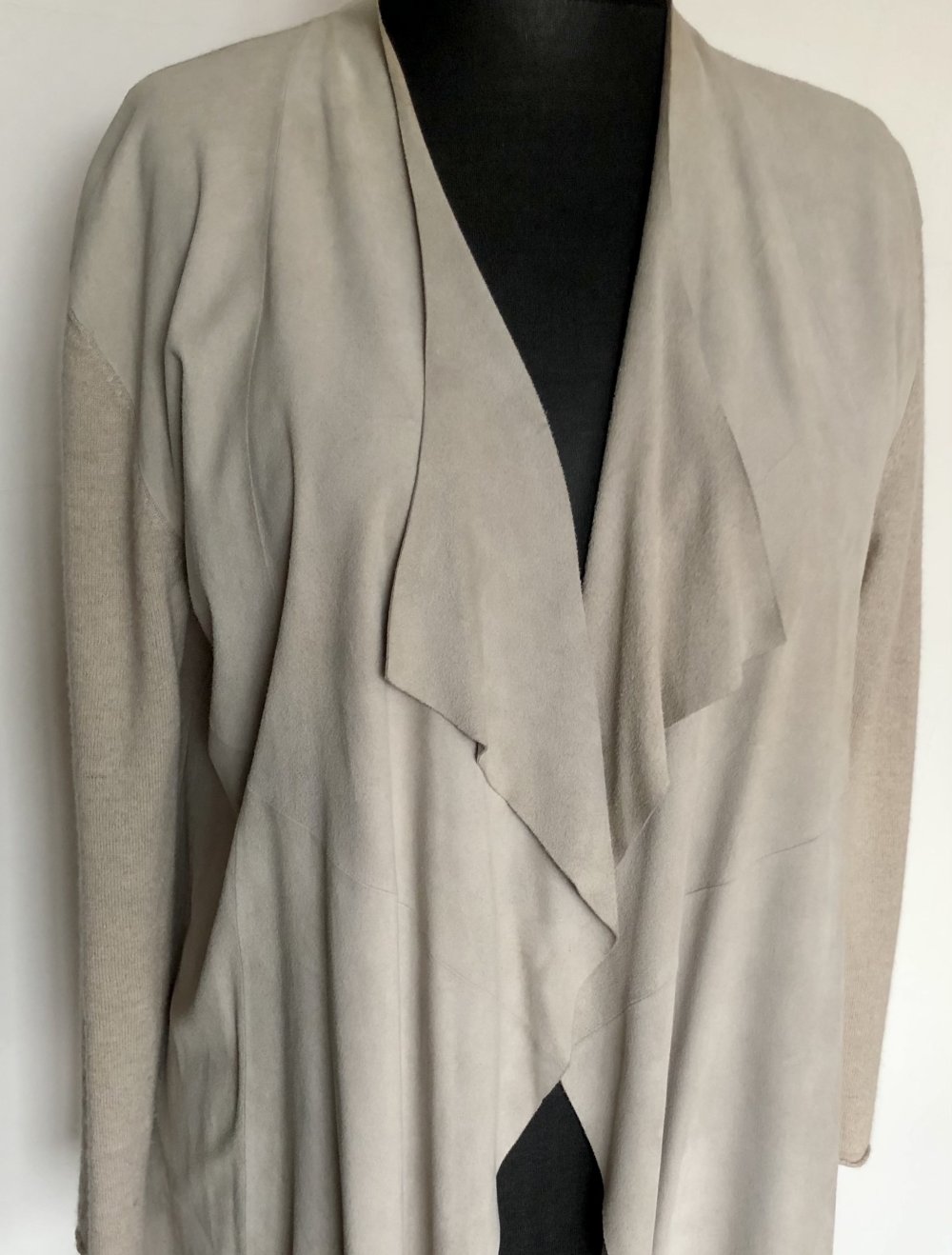 NC nice connection, offener Cardigan, Leder/Cashmere, Gr.44