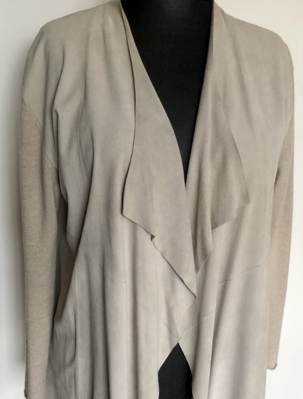 NC nice connection, offener Cardigan, Leder/Cashmere, Gr.44